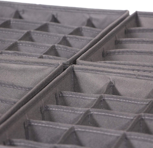 DIOMMELL 4 Pack Foldable Cloth Storage Box, Fabric Baskets for Closet Organizer - Grey, for Clothes, Underwear, Socks