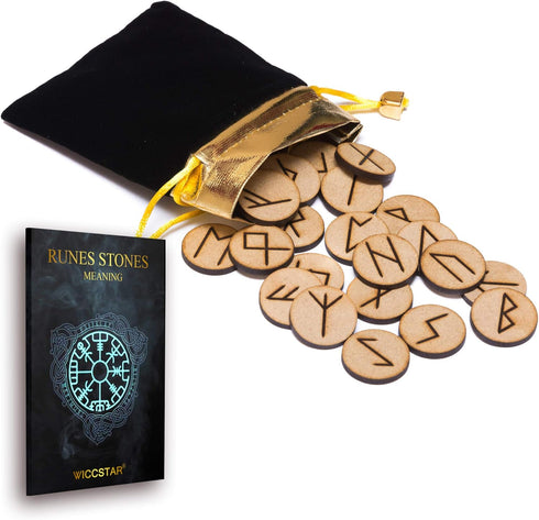 Rune Stones Set with Manual for Beginners and 5 Layouts, Viking Nordic Runes