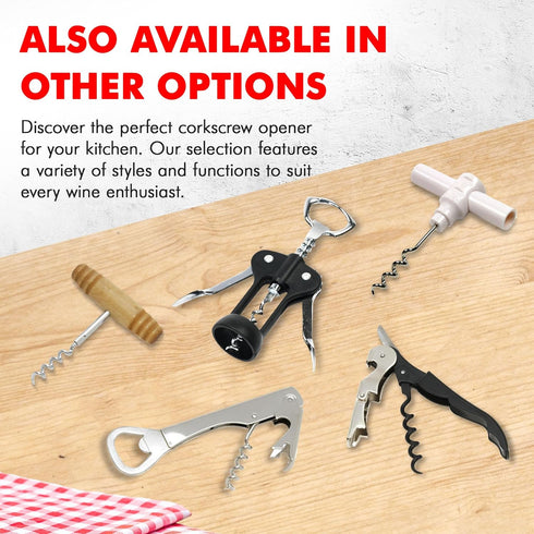 Chef Craft Select Corkscrew with Natural Wooden Handle, 4 Inches
