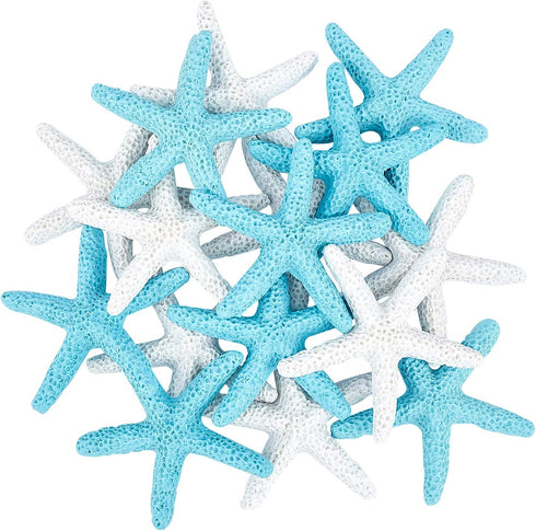 PH PandaHall 2.2 Inch Pencil Finger Starfish, 16pcs Resin Nautical Coastal Beach Ornaments for Wedding Party