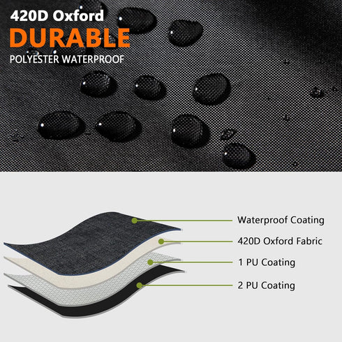 41.3" 24.4" 32.3" WOMACO Outdoor Dining Cart Cover, Waterproof Prep Table Cover for Movable Double Shelf Worktable