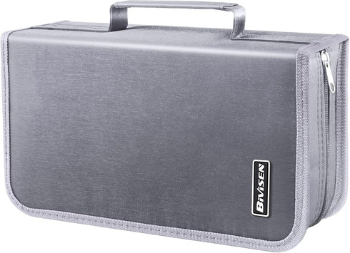 CD/DVD Case Holder, 128 Capacity Media Wallet, Storage Organizer for CD VCD Booklet (Silver)
