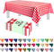Grandipity 12 Pack Premium Disposable Plastic Picnic Tablecloth - 54" x 108" Red Checkered Gingham Table Cover