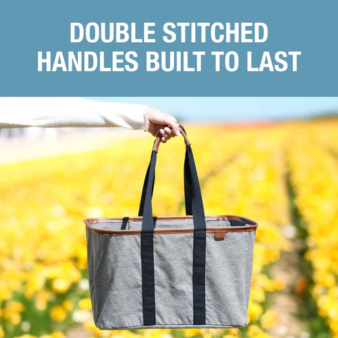 CleverMade LUXE Tote - Reusable Grocery Shopping Bag with Reinforced Bottom