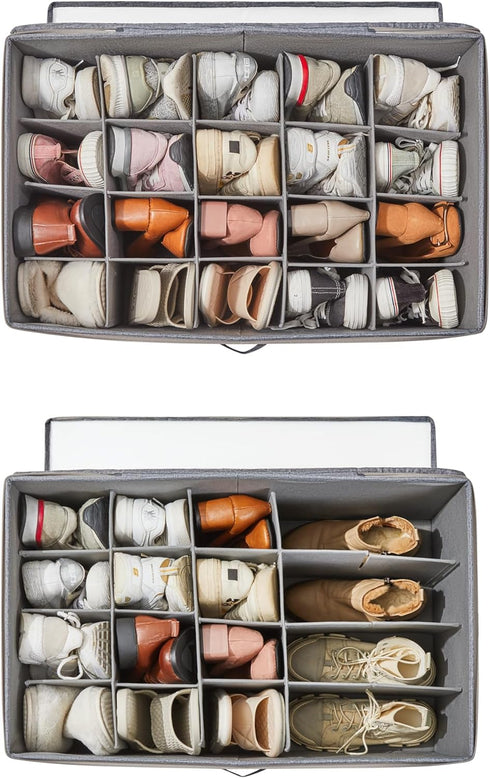 Berdeng Closet, 20 Shoe Storage Organizer for Shoe Box Organizer, Space Saving Foldable Shoe Rack, Shoe Storage Cabinet