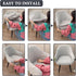 Curved Back Dining Chair Covers with Armrest, Stretch Accent Dining Room Chairs Covers Slipcovers with Arms, Office