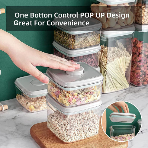 900ml 0.9qt) Airtight Food Storage Container Pop Containers With Lids, Bpa Free for Spaghetti Cereal Flour Rice Kitchen
