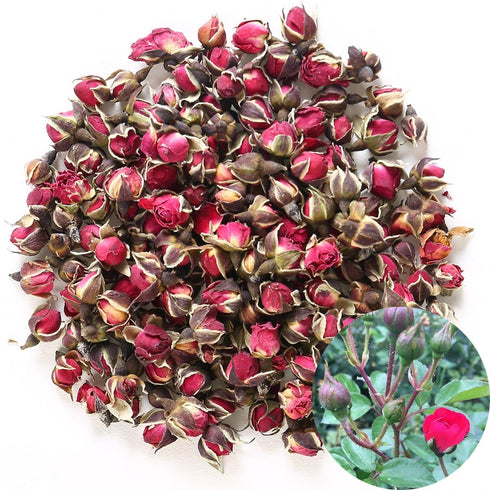 TooGet 4 OZ Organic Dried Golden-Rim Rose Buds Petals - Culinary Food Grade