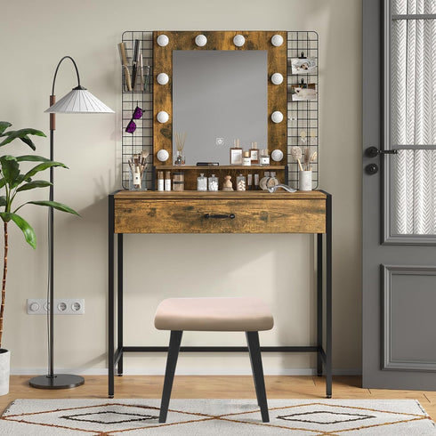 Pack 4 Deisy Dee Velvet Rectangle Vanity Stool Covers, Small Footstool Ottoman Covers of (Khaki)