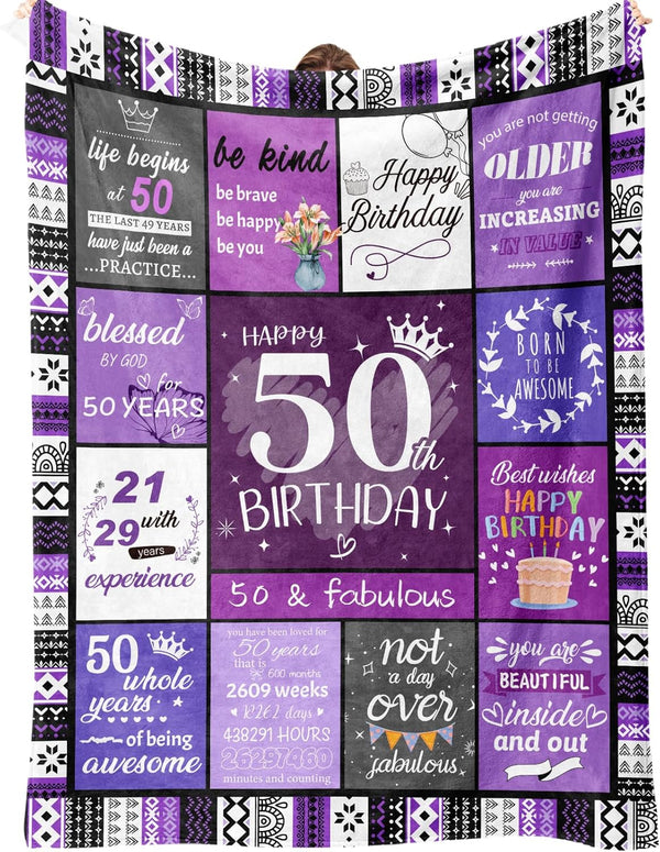50th Birthday Gifts for Her, Women, 50th Birthday Decorations for Women, Happy