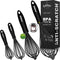 Silicone Whisk Set, Non Scratch Whisk for Nonstick Cookware, 4pcs (5+7+9+11in) for Blending and Kitchen Cooking