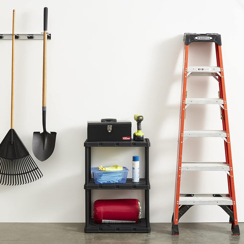 Gracious Living 3 Shelf Knect-A-Shelf Solid Light Duty Storage Unit 12 x 24 x 33 for Home, Garage, Basement