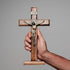 Intercession Wall and Table Wood Cross Crucifix, 10 inches in Antique Gold