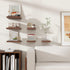 8"W 8"D 1.2"H, Set 3 Square Floating Shelves for Wall x x Small Engineered Wood Wall Shelves with Invisible Brackets