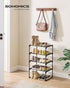 4-Tier 5-10 11.8 16.7 28.2 Inches, ULSA004B01 SONGMICS Shoe Rack, Shoe Organizer, Metal Storage Shelf, Upright