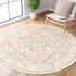 LIVEBOX Washable Peachy Pink Rug 5ft - Medallion Vintage Circle Rugs for