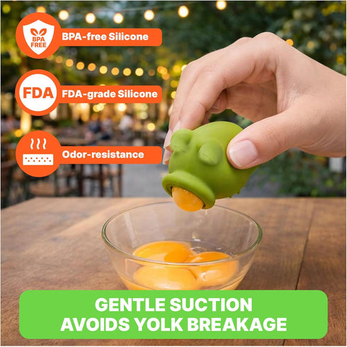 Gegero Pack 3 Egg Yolk Separator, Food Grade Silicone, Dishwasher Safe Kitchen Gadget for Cooking/Baking. Swallow