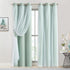 Bujasso Aqua 80% Blackout Curtains with Sheer Overlay Mix and Match Double