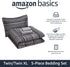 5-Piece Set Amazon Basics Lightweight Microfiber Comforter with Sheets, Bed-in-a-Bag, Gray Calvin Striped Bedding