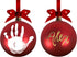 Tiny Ideas Christmas Baby's Handprint Ball Ornament - DIY Classic Christmas Tree Keepsake Gift, Red