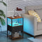 TUTOTAK LED Nightstand, Night Stand with Charging Station, End Table, Bedside Table