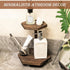 Tikea Hexagonal Wood Riser for Display - 2-Tier Rustic Wood Pedestal Stand for Kitchen Bathroom Counter Decor