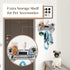 J JACKCUBE DESIGN Rustic White Bone Shape Wall Mounted Dog Leash Holder - 3 Key Holder Hooks and Extra Storage Box