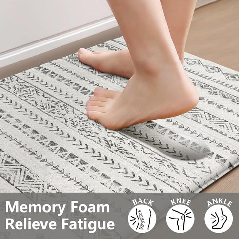Ailsan 2 Anti Fatigue Mats for Kitchen Floor,Coshioned Kitchen Mats for Floor Piece,Boho Kitchen Mat Rug