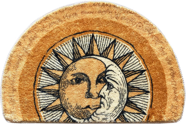 Semi Circle Bathroom Floor Rug, Half Round Door Mat, Non-Slip Welcome Entrance Way Rug, Absorbent Microfiber Tufted Rug