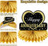 Happy Wedding Anniversary Decorations Table - Honeycomb Centerpiece, 8pcs Anniversary Theme Party Supplies for Adult,