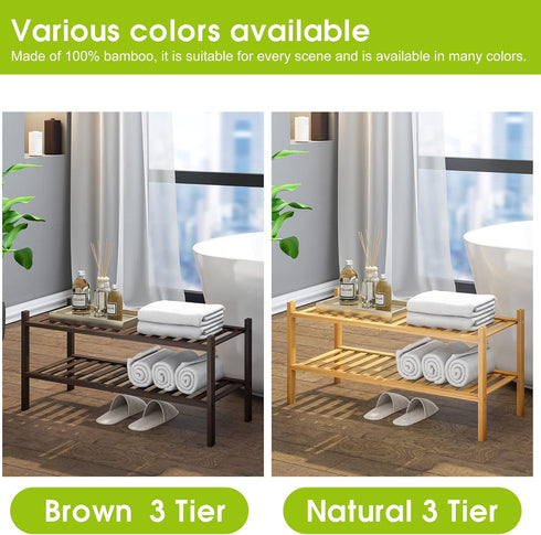 2-Tier Closet BMOSU Bamboo Shoe Rack Premium Stackable Shoe Shelf Storage Organizer for Hallway Living Room Entryway