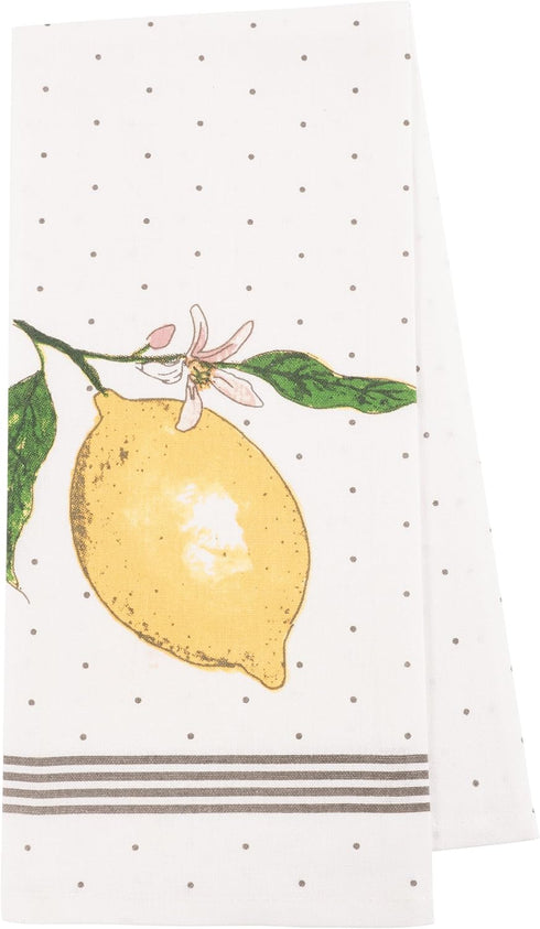 KAF Home Pantry Lemon Kitchen Dish Towel Set of 4, 100% Cotton, 18 x 28-inch