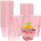 Mifoci 50 Pcs Pink 8 oz Plastic Dessert Appetizer Cups Clear Mini