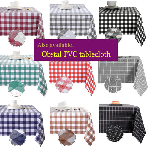 210GSM Blue,52x70 Inch) Obstal Rectangle Table Cloth - Heavy Duty Water Resistance Microfiber Tablecloth, Decorative