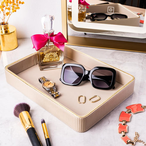 ZHEM Countertop| Perfume Tray Valet Tray Night Stand Bedside Organizer| Perfume Organizer Catchall| Perfume Trays