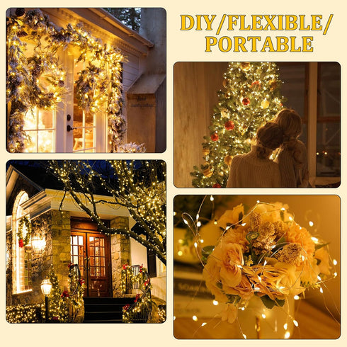 Kangheshun Lights,1 Pack Decor(5m/16ft Timer Blinking Tiny Led Fairy Mini Battery Powered Copper Wire Starry Small