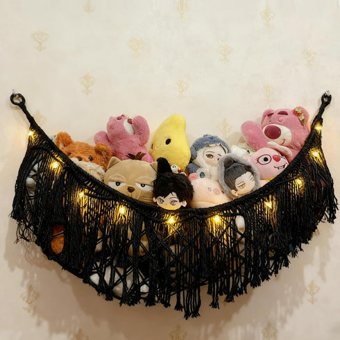 LXUNYI Stuffed Animal Hammock or Net With LED Lights Extra Large Wall Hanging