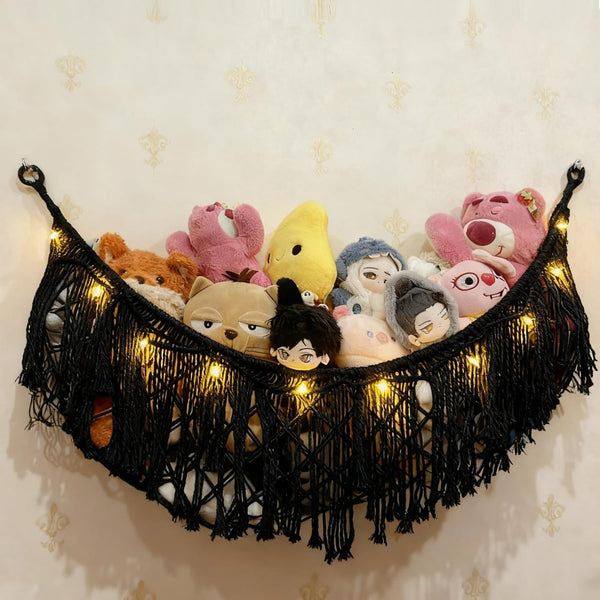 LXUNYI Stuffed Animal Hammock or Net With LED Lights Extra Large Wall Hanging