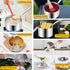 LIANYU 1QT Tri-Ply Stainless Steel Saucepan with Lid, Small Cooking Pot for Pasta, Soup