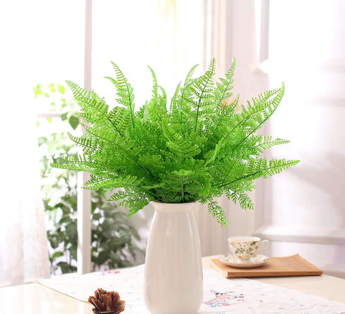CATTREE Artificial Shrubs Bushes - Plastic Fern Leaves Persian Grass Fake Plants for Wedding Indoor Outdoor Decoration