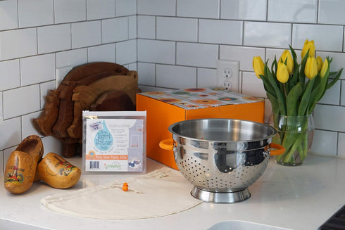 Set: 5-Quart Greek Yogurt Strainer Stainless Steel Colander & Bowl with Organic Cotton Strainer Pouch | Premium Greek