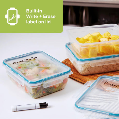 Snapware Total Solution 3-Pack (8.5-Cup) Plastic Food Storage Containers Set, Leakproof & Airtight Locking Lids