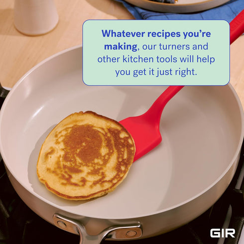 GIR Get It Right Cooking Spatula Turner - 13-Inch Red Rubber Spatula, Seamless Silicone Nonstick Flipper