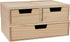 Martha Stewart Weston Stackable Wooden Storage Boxes with Pullout Drawers, 3 Pack, Light Natural