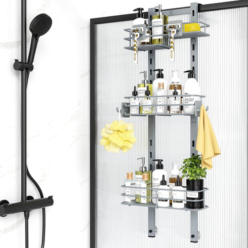 ODesign Over The Door Shower Caddy, 3-Tier Adjustable Hanging Shower Caddy with