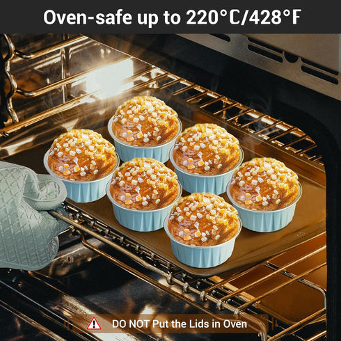 EUSOAR Aluminum Pans with Lids, 30pcs 5oz Disposable Foil Muffin Liners for Cupcake Baking and Mini Pies