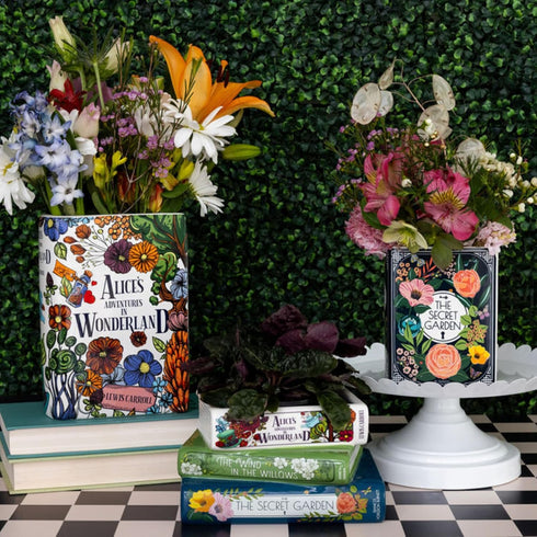 Steel Mill & Co Original Book-Shaped Decorative Vase, Ceramic Vases for Home Decor, Cute Bookshelf Decor, Unique Vase