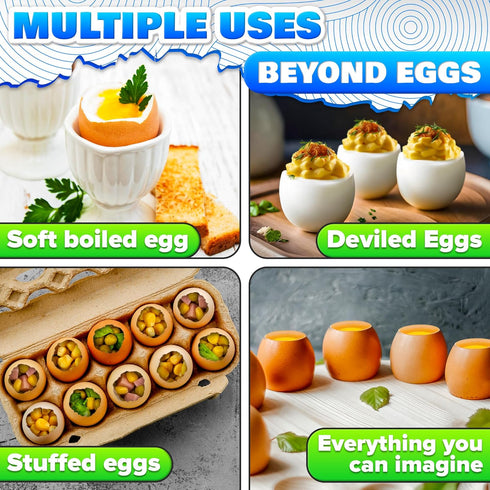Egg Cracker Tool for Raw Eggs - Egg Shell Opener for Hard Boiled Eggs with Durable Stainless Steel Construction
