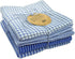 DII Everyday Cotton Kitchen Towels, Ultra Absorbent Dishtowel Set, Assorted Blue, 5 Piece