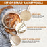 2 9 Inch 24 Oz Sourdough Bread Baking Supplies, Sourdough Starter Kit, Round Banneton Bread Proofing Basket with Glass